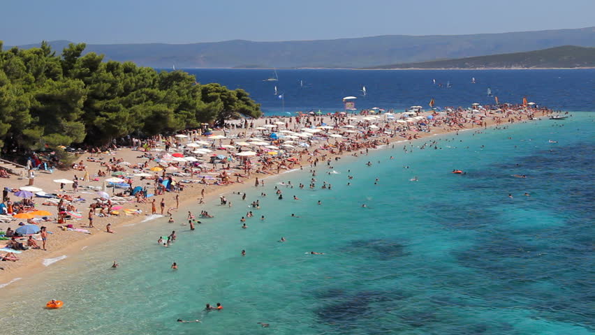 Famous beach in Bol on island Brac in Croatia