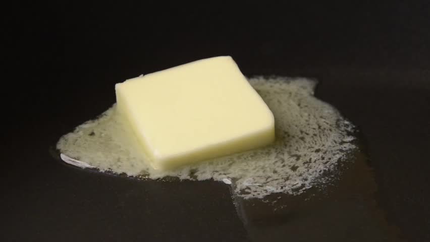 Melting butter on non stick pan time lapse