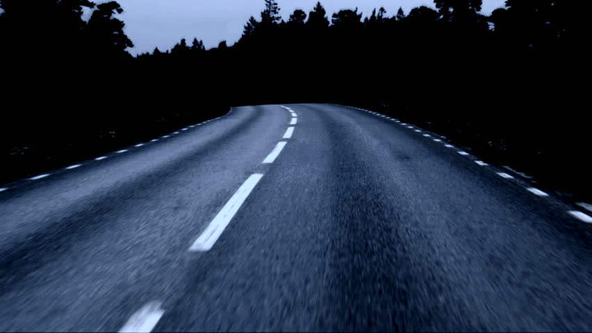 Fast driving on a country road. Timelapse.