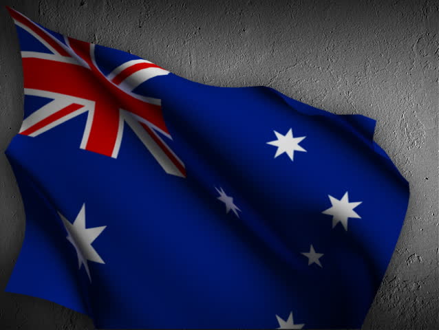 Australia Flag flutter in the wind.