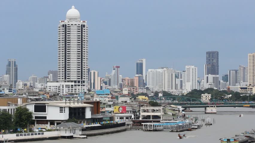 View of the city of Bangkok and the Chao Phraya River. View from Wat Arun, Bangkok, Thailand, 25 August 2012.
