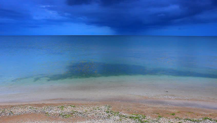 Beautiful seascape with stormy sky
