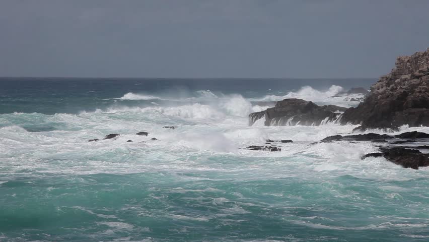 Huge waves lapping