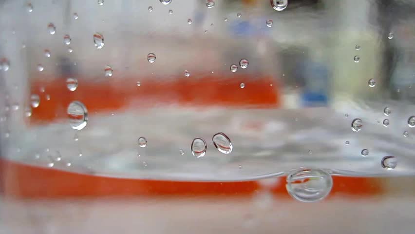 bubbling fluid in a bottle