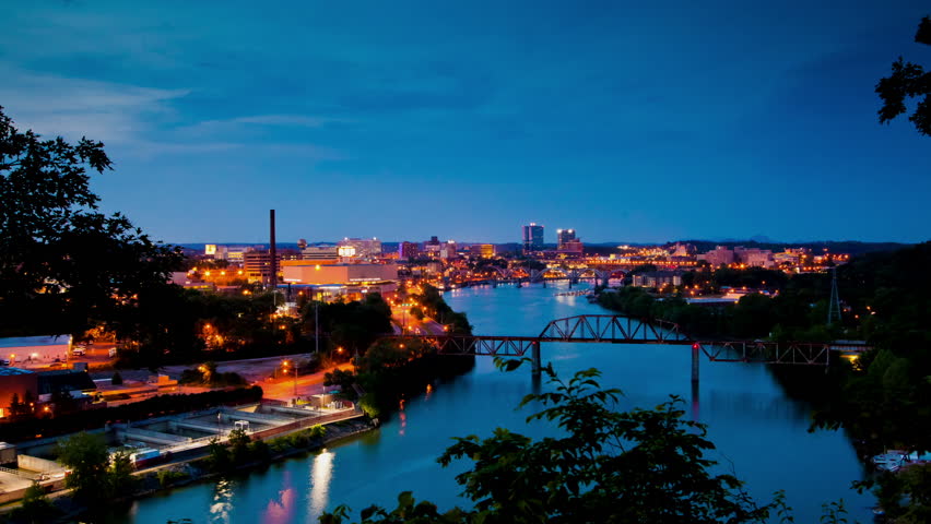 Nice shot of the night settling in along the Tennessee river as it runs through Knoxville. 