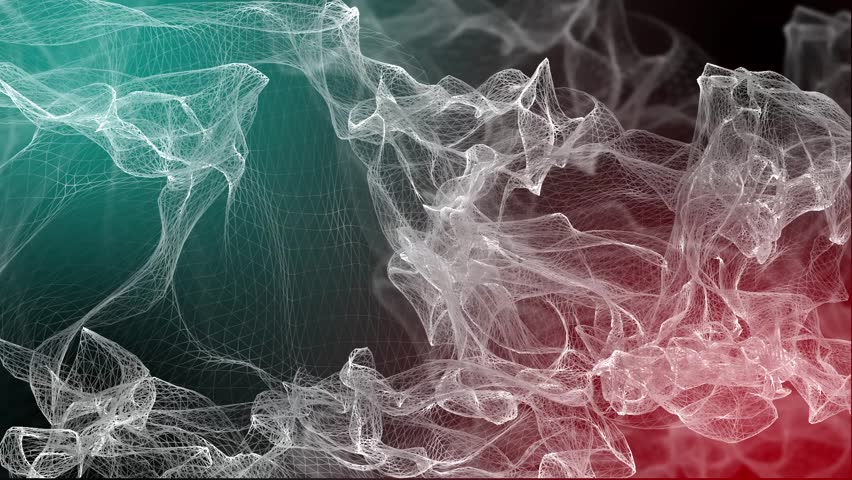 Abstract Element and Background - Particle Animation - 3 - Green and Red