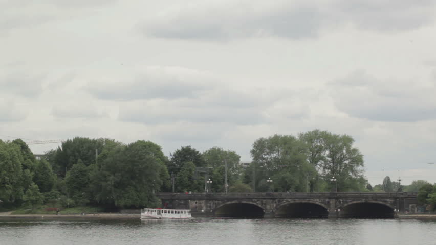 River boat on the Elbe river. 