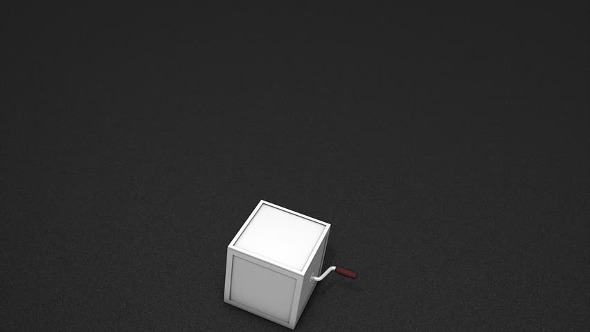Toy box with question mark.