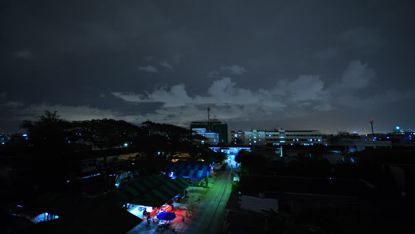 far thunder with traffic time lapse