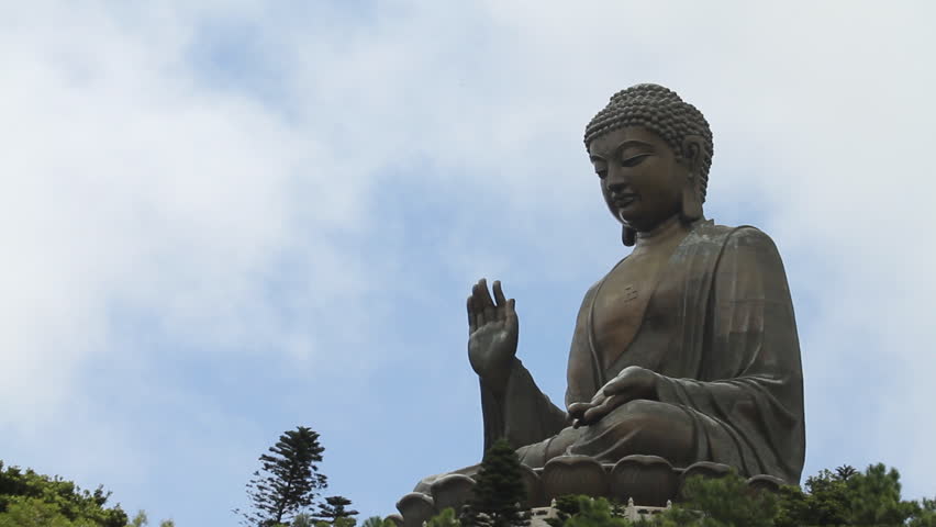 Giant Buddha - Bronze Buddha statue at the Po Lin Monastery, Hong Kong. The bronze Buddha is the world's second largest outdoor seated Buddha statue at 34 metre tall and was completed in 1993.