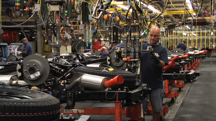 ARLINGTON, TEXAS - Auto workers assemble Sports Utility Vehicles at the General Motors Assembly plant in Arlington, Texas, August 2007.