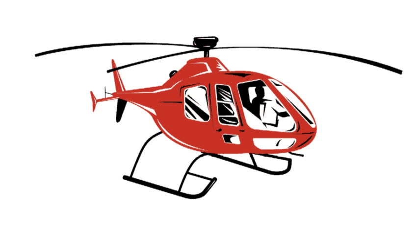 2d illustration of a helicopter chopper in flight flying done in woodcut retro style.