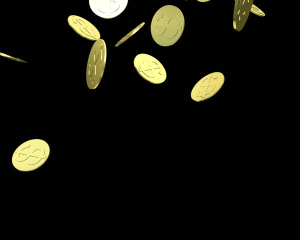 Lots of gold coins Dropping