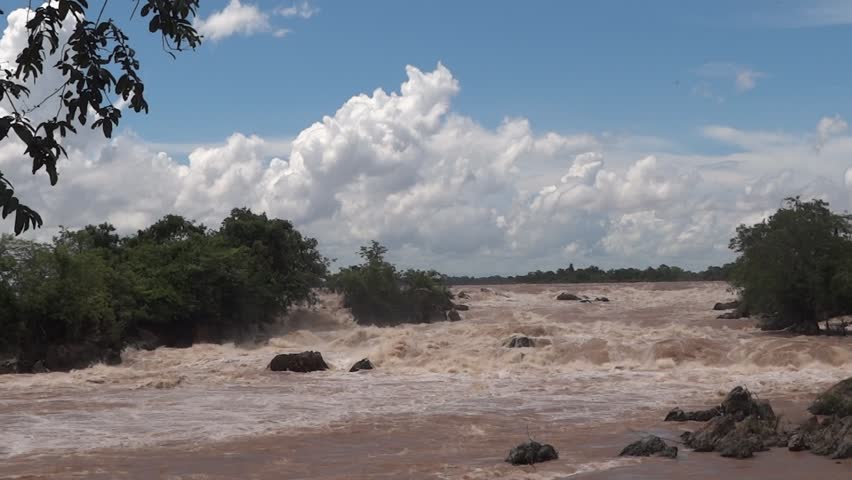 SI PHAN DON - AUGUST 25: View on LIi Phi falls also called Tat Somphamit August 25, 2012 in Si Phan Don, Laos.