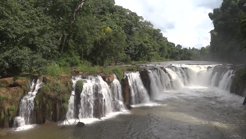 BOLAVEN PLATEAU - AUGUST 25: View on Phasoume waterfall August 25, 2012 in Bolaven plateau, Laos.