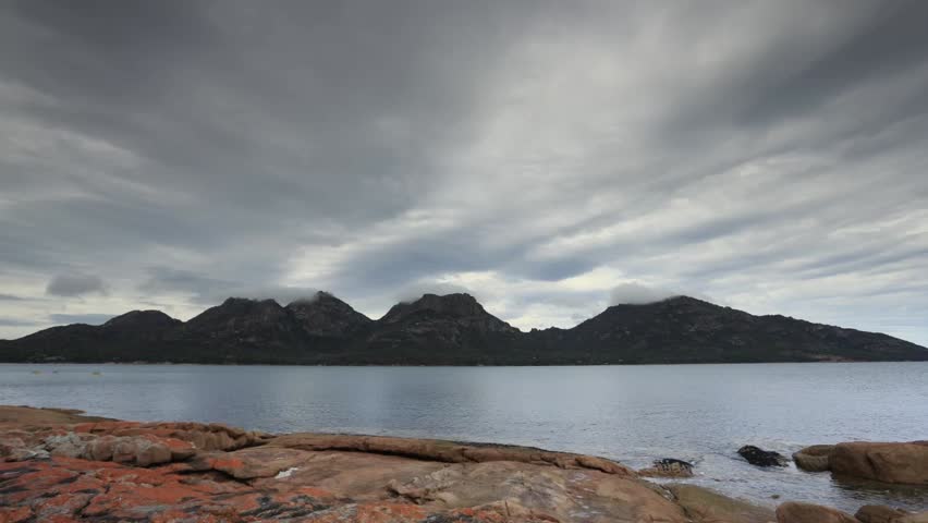 Time lapse of clouds over the Hazards, Freycinet National Park, Tasmania