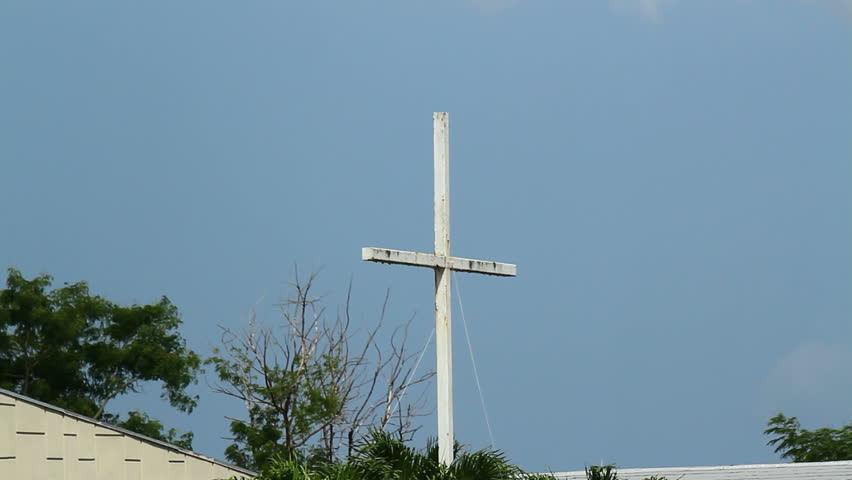 christian cross blur to focus