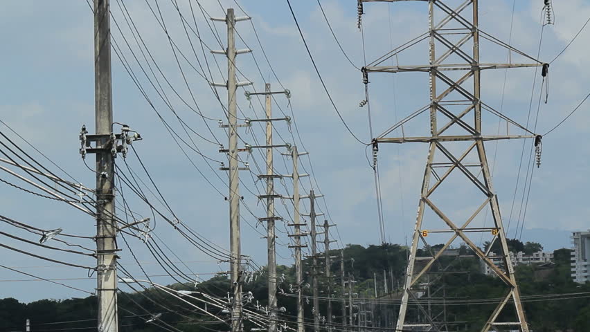 high voltage main electric power lines