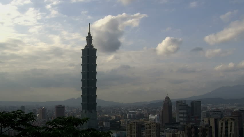 TAIPEI, TAIWAN - CIRCA 2012: Time lapse of the Taipei 101 building circa 2012 in Taipei, Taiwan.