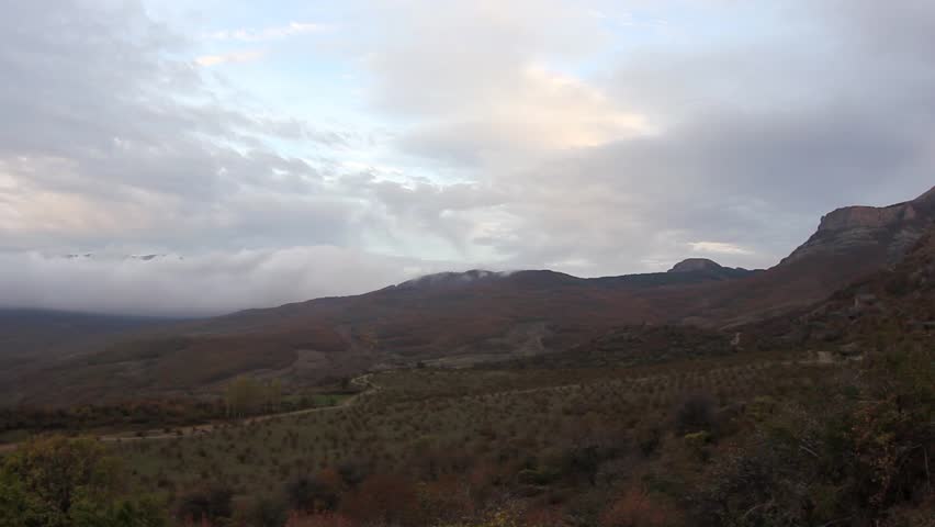 Movement of the clouds on the mountain Demerdji. Alushta, Crimea, Ukraine (TimeLapse)
