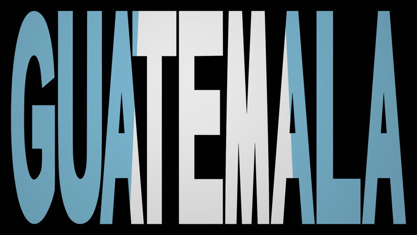 Guatemala text with fluttering flag animation