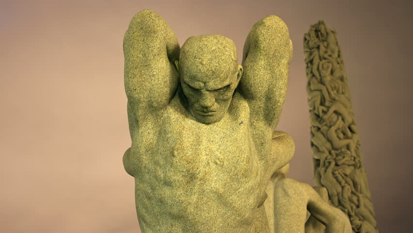 OSLO, NORWAY - NOV 10: Night time lapse of the famous Sculpure Park of Gustav Vigeland, Nov 10, 2012 in Oslo, Norway