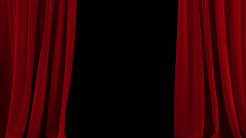 Red Stage Curtain. High quality computer animation.