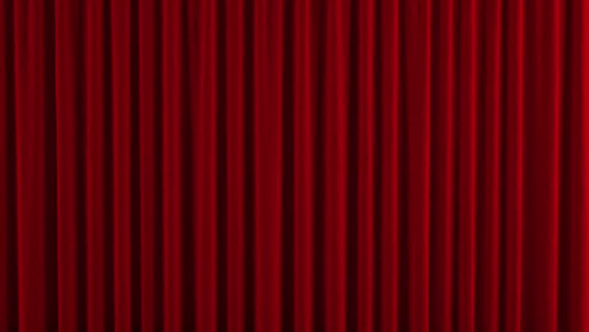 Red theater curtain. High quality computer animation.