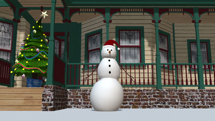 snowman outside home