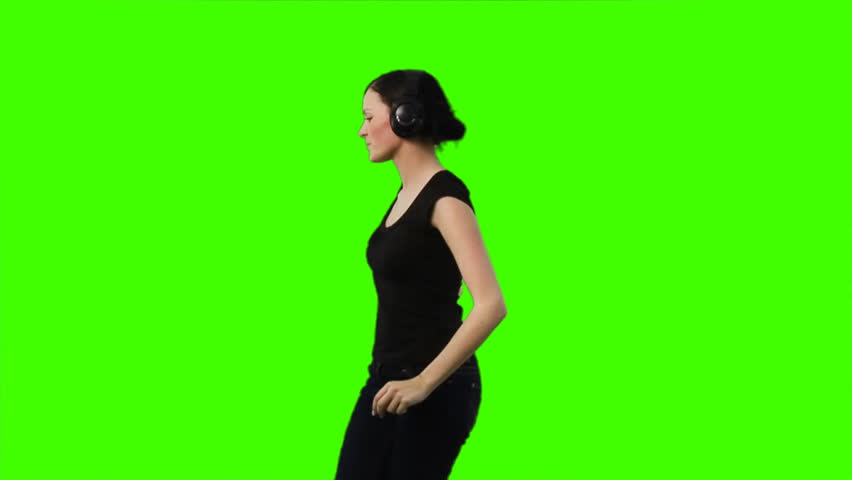 woman dancing and listening to music