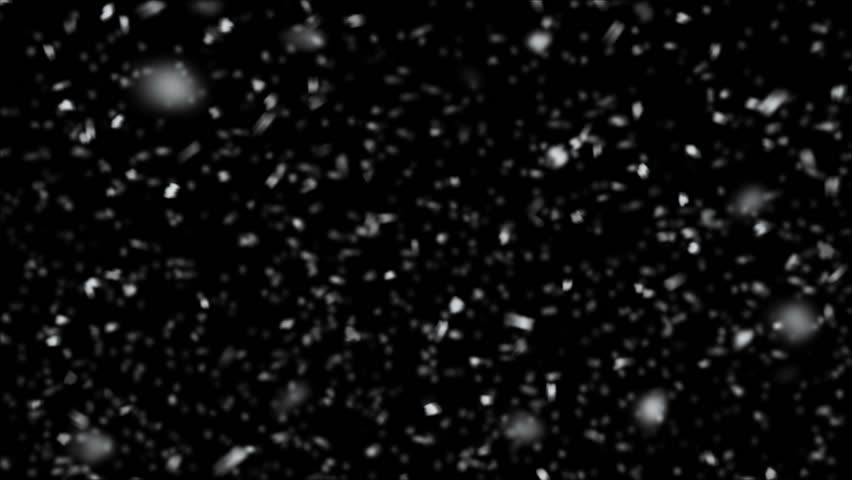 turbulent snowfall on black slowmotion loop