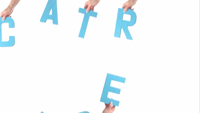Female hands holding letters CHAPTER 1