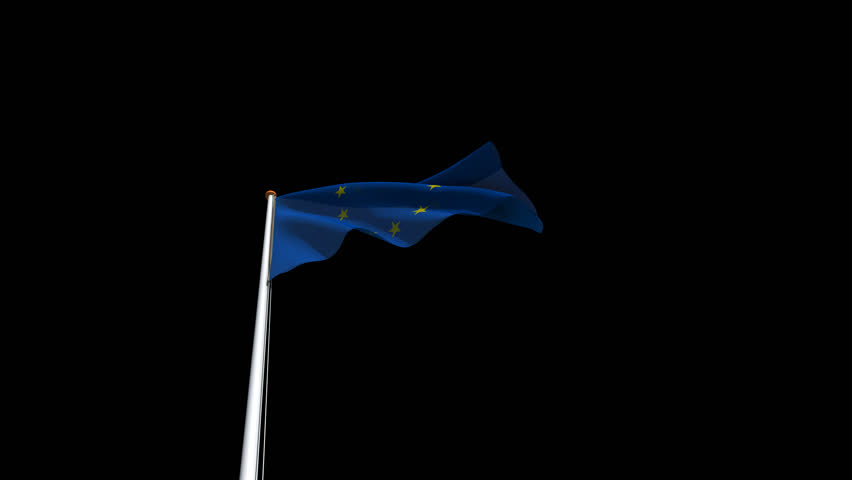 European Flag, Seamless Loop of a European Flag with alpha channel 

