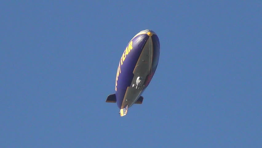 MIAMI - NOVEMBER 3: Goodyear sponsored blimp patrols over Miami on November 3, 2012 ahead of the weekend's Wings Over Homestead airshow event