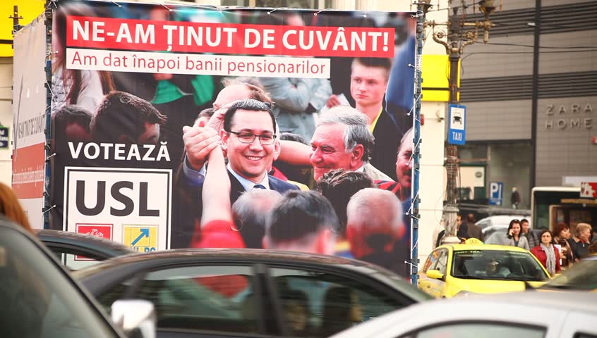 BUCHAREST, ROMANIA â NOVEMBER 9: Electoral campaign has started. Parliamentary elections are to be held on December, 9th, 2012. Competition is going to be tough. November 9, 2012, Bucharest, Romania
