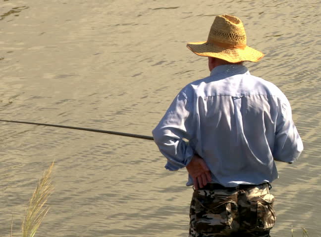 Fishermen fishing on the river.