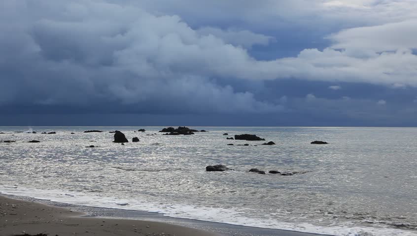 Mediterranean coast at a cloudy day. Andalusia, Spain
