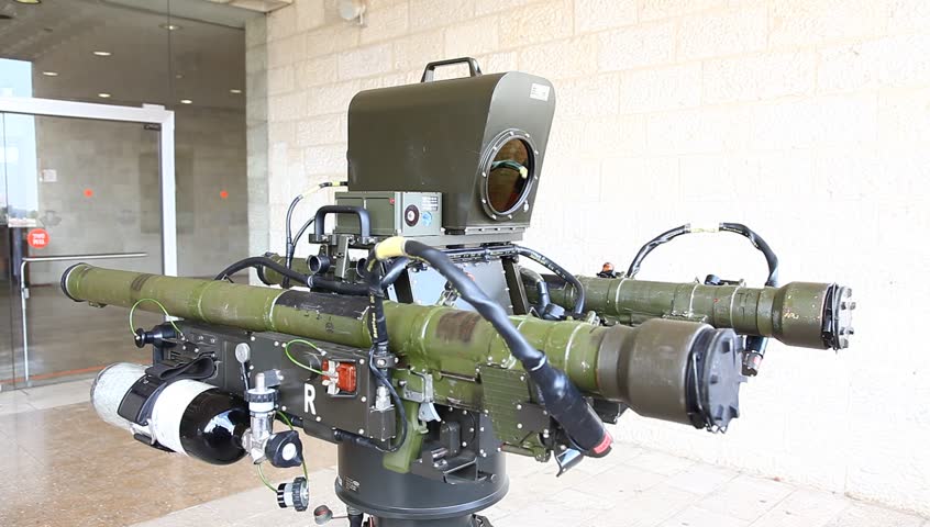 JERUSALEM, ISRAEL - NOVEMBER 20: RED SKY-2 Compact Air Defense Missile System on display in the International Aerospace 2012 Exhibition at Jerusalem International Convention Center, 20 November 2012