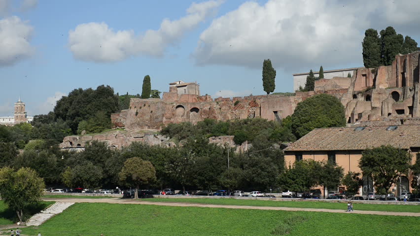 Rome, Italy. Panoramic view of Circus Maximus ancient ruins