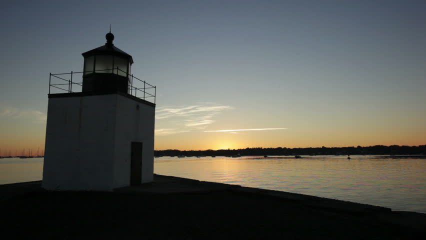 Derby lighthouse in Salem, Massachusetts left angle sunrise