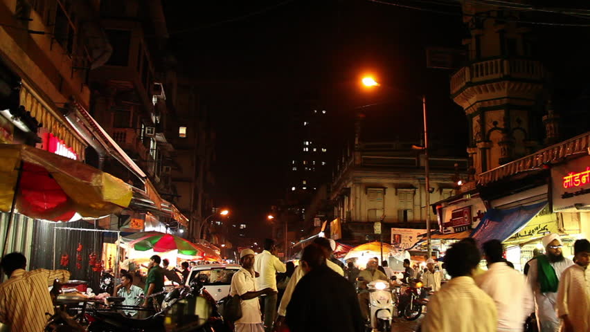 INDIA - JULY 2012: Time lapse shot of a busy street, Mumbai, Maharashtra, India
