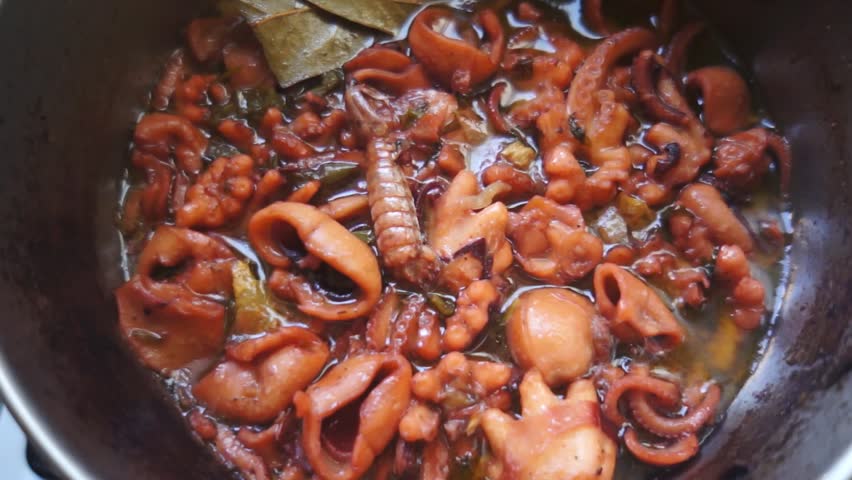  Pulpo octopus in Andalusian style. spanish tapas dish