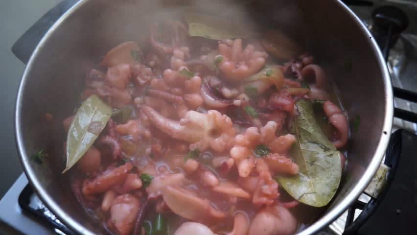  Pulpo octopus in Andalusian style. spanish tapas dish