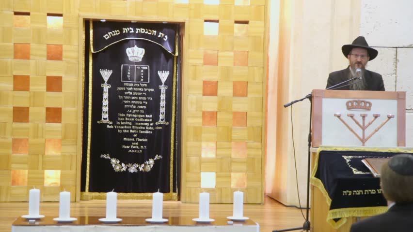 MOSCOW - JAN 27: Chief Rabbi of Russia Berel Lazar reads prayer in moscow synagogue Beis Menachem in International Holocaust Remembrance Day, on Jan 27, 2012, Moscow, Russia.
