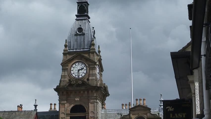 LAKE DISTRICT, CUMBRIA, UNITED KINGDOM - CIRCA 2010: Tilt down on Kendal Civic Building.