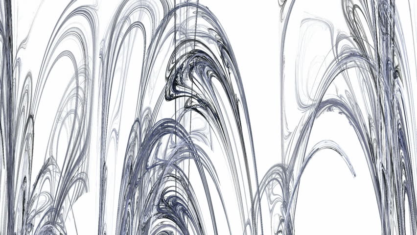 Grey Abstract Stalactites Moving, Seamless Loop Animated Fractal