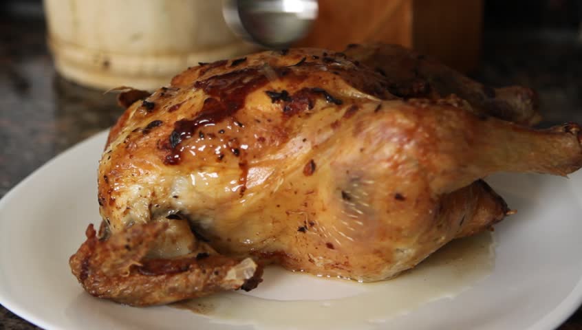 dipping sauce on roast chicken