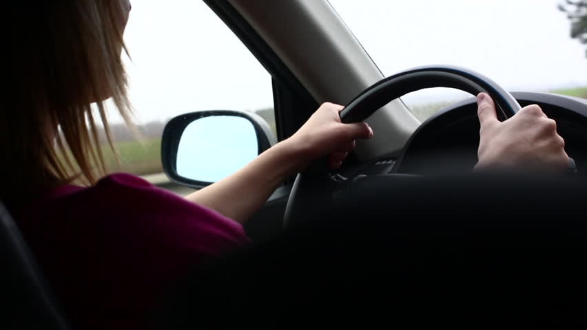 woman driving a car