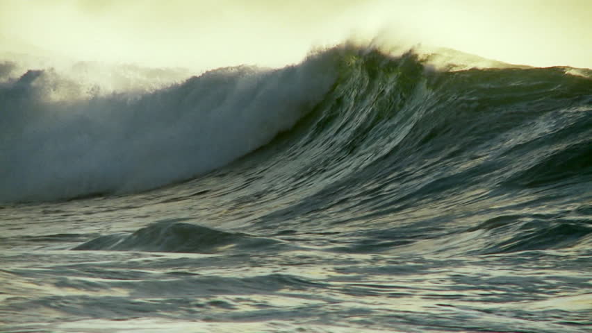 HAWAII, USA, 2012 Large waves as they crest and break in slow motion.