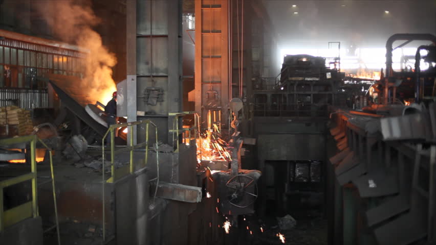Liquid metal in the factory, foundry, smelting iron and processing